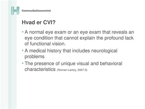 Cortical Visual Impairment Hos Børn Og Unge Ppt Download