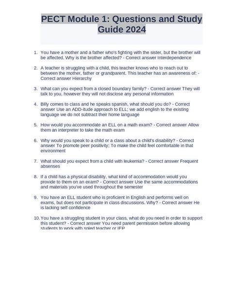 Module Pect Study Guide