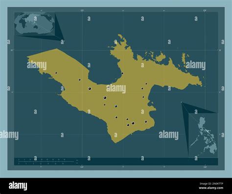 Camarines Sur Province Of Philippines Solid Color Shape Locations Of Major Cities Of The