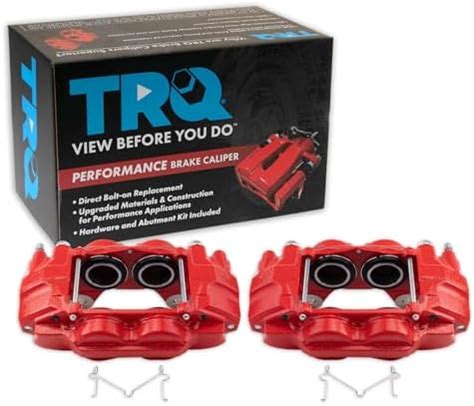 Amazon TRQ Front Performance Brake Caliper Set Red Compatible With