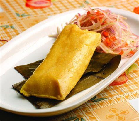 Peruvian Tamal Con Salsa Criolla With Images Peruvian Recipes