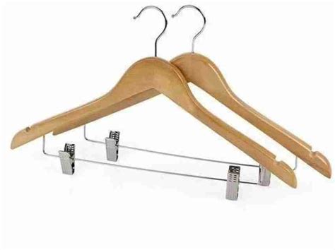 High Grade Wooden Pants Hangers With Clips 20 Pack Non Slip Skirt