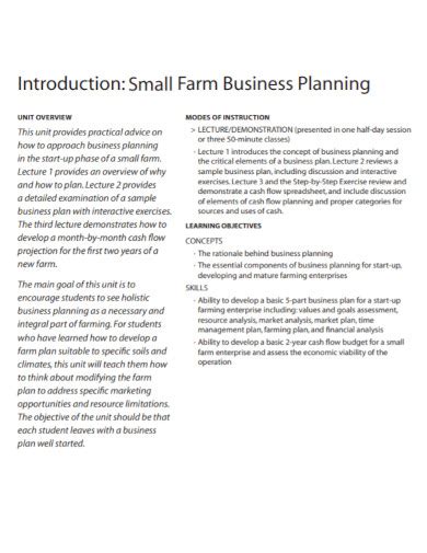 Small Farm Business Plan - 5+ Examples, Format, Pdf, Tips