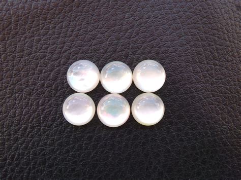 Natural Mother Of Pearl Rock Crystal Faceted Round Cabochon Etsy