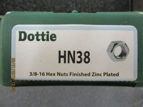 HN38 Dottie 3 8 16 Hex Nuts Zinc Plated BRAND NEW EBay