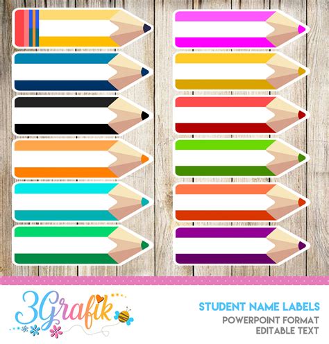 Student Name Labels - Printable - 3Grafik