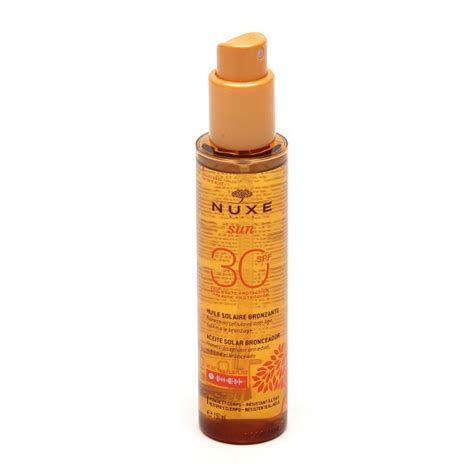 Nuxe Sun Huile Solaire Bronzante Visage Corps Spf Anti Ge