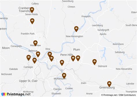 Easily create a map with pins with the Printmaps editor