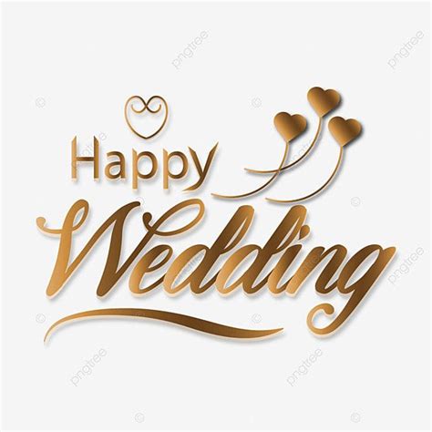 Happy Wedding Text Vector Hd Images Happy Wedding Beautiful Golden