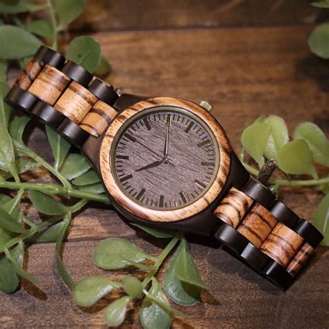 Personalized Men S Wooden Watch Sandalwood Zebrawood Engraved Custom T Idea For Him