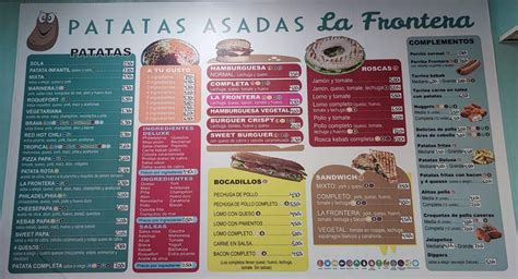 Carta Del Restaurante Patatas Asadas La Frontera Churriana Del La Vega