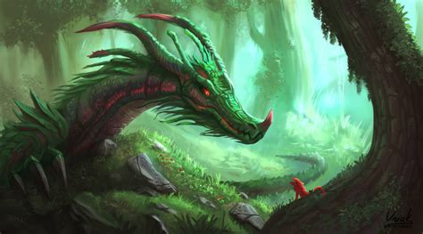 Emerald dragon by Uriak on DeviantArt