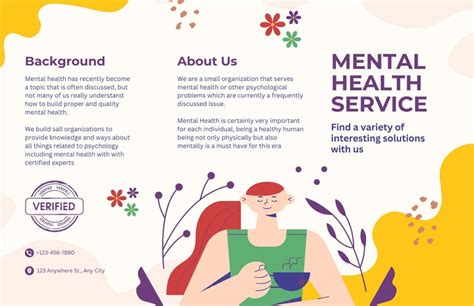 Page Free Mental Health Brochure Templates To Edit And Print Canva