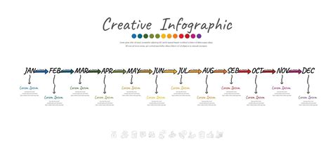 Timeline Hand Drawn For Year Months Infographics All Month