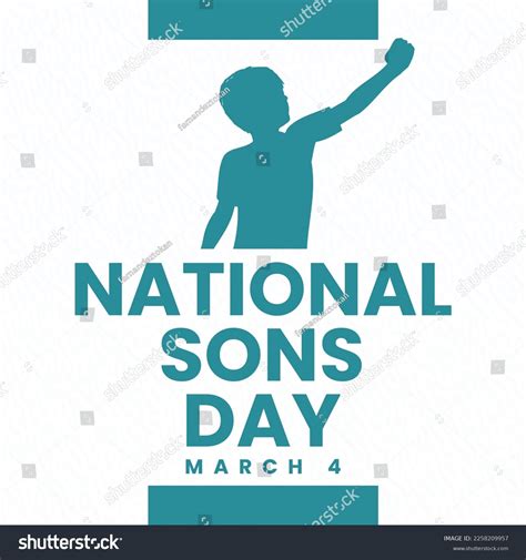 National Sons Day March 4 Holiday Stock Vector (Royalty Free