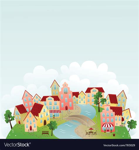 Cute town Royalty Free Vector Image - VectorStock