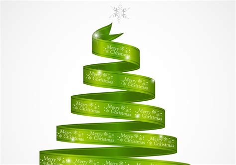 Green Ribbon Christmas Tree Vector 59198 Vector Art At Vecteezy