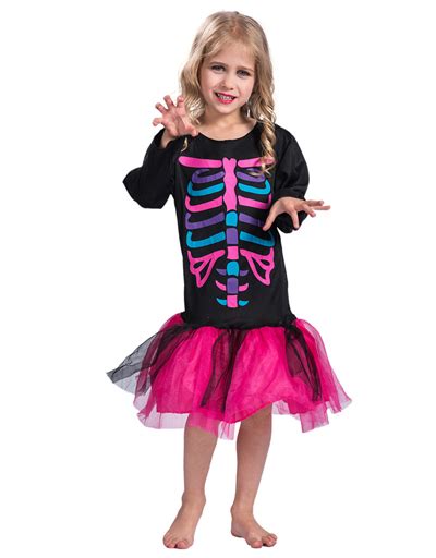 Girls Scary Skeleton Costume Dress - MYanimec