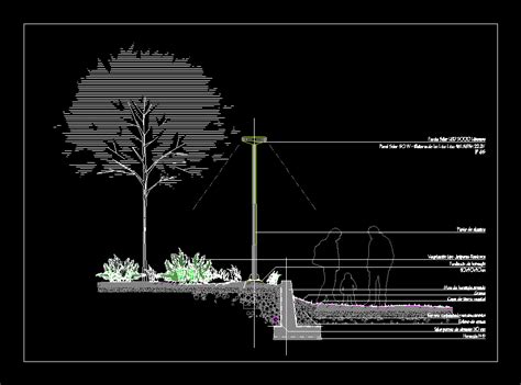 Muro De Contencion Parque En Autocad Librería Cad