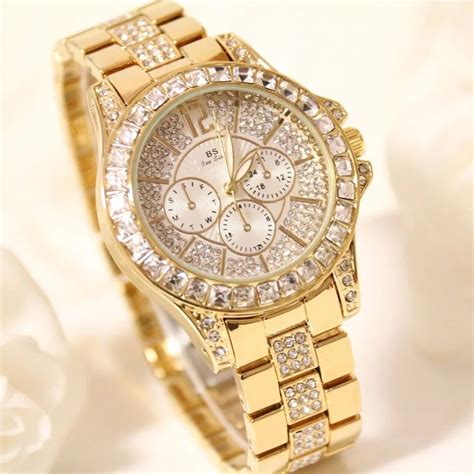 Buy Women Ladies Rhinestone Dress Watch Women Quartz Watch Luxury Brand