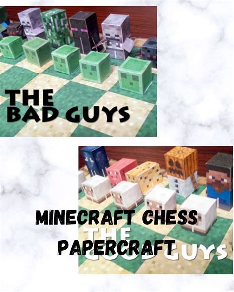 Minecraft Chess Papercraft Toy Origami Easy