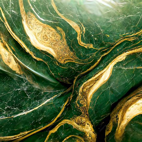 Premium Photo Green Marble With Gold Inserts Realistic Texture