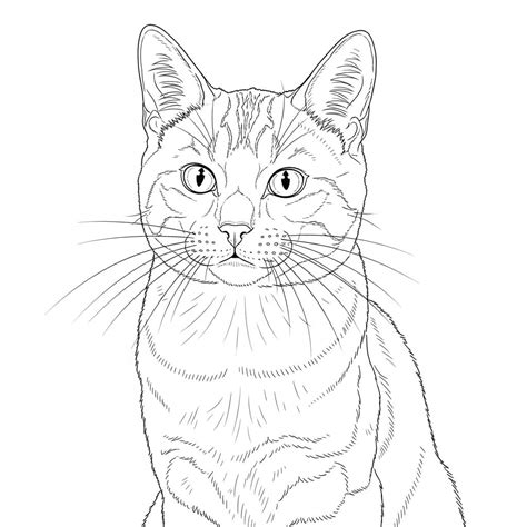Desenho De Gato Para Imprimir Realista - Desenho de gato realista: venha colorir com detalhes incríveis