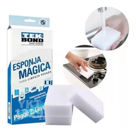 Esponja Mágica Limpeza Pesada Tekbond Kit C 3 Pacotes