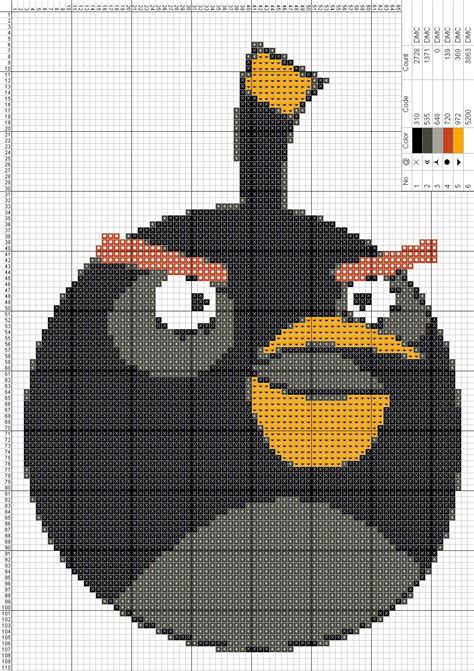 Dibujos Punto De Cruz Gratis Angry Birds Black Negro Punto De Cruz