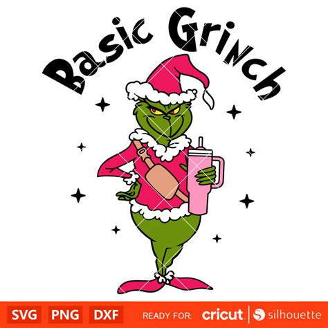 Basic Grinch Stanley Tumbler Inspired Svg Christmas Svg Merry