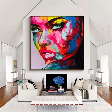 Francoise Nielly Palette Knife Hand Painted Portrait Face Canvas Oil