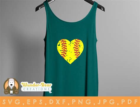 Softball Heart SVG, Softball Heart, Softball Heart Png, Softball Heart ...