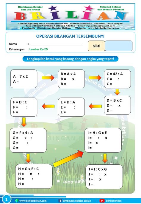 Download Soal Game Perkalian Pembagian Bilangan A B C D Level 2