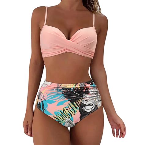 Two Pieces Sexy Swimsuits Women Bikini Set Beachwear Push Up Solid