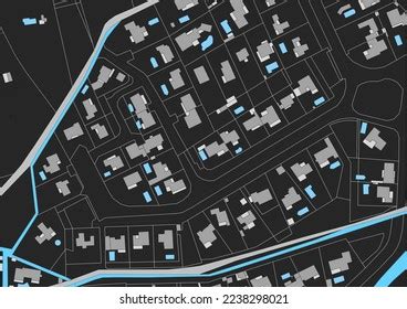 Urban Planning Territory Cadastral Map Plot Stock Illustration