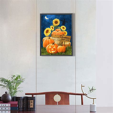 D Diy Full Round Drill Diamond Painting Pumpkin Kit Home Decoration