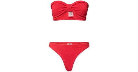 Hunza G Tina Bandeau Bikini In Red Lyst Canada