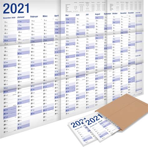 Calendario Da Parete XXL 2021 Formato Poster Formato Orizzontale