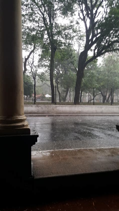 First rain of spring, Asuncion, Paraguay : raining