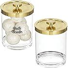 Amazon INIUNIK Glass Qtip Holder Dispenser With Bamboo Lid 2 Pack