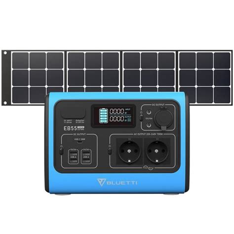 BLUETTI EB55 SP120 Kit générateur solaire Station d énergie portable