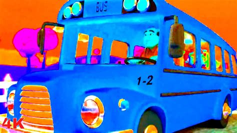 Wheels On The Bus No51 New 4k Update Special Blue Bus Overlay