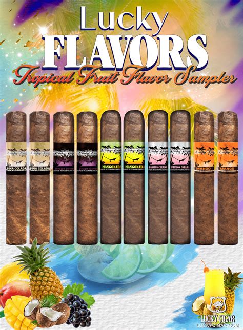 Flavored Cigars Lucky Flavors 10 Piece Tropical Fruit Sampler Lucky Cigar