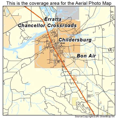 Aerial Photography Map of Childersburg, AL Alabama