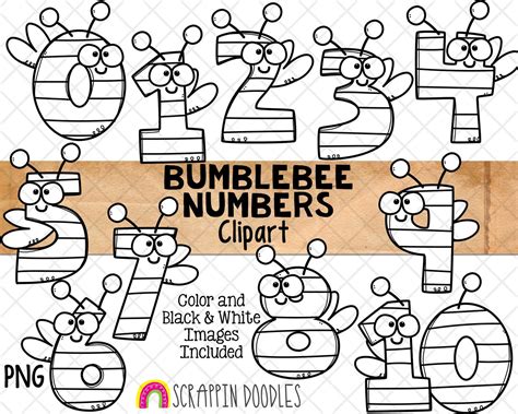 Bumblebee Clipart Bumble Bee Numbers Garden Insects Bee Number 0 To 10