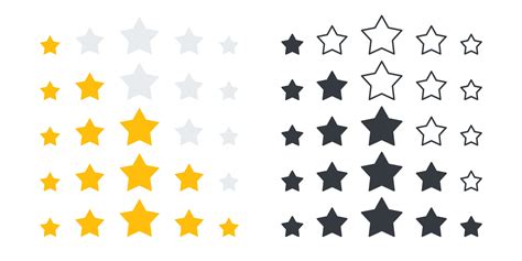 Rating stars icons set. Feedback icons. Product rating or customer ...