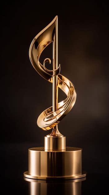 Trofeo De Nota Musical De Oro Aislado Concepto De Premio De Música Foto Premium