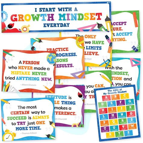 Buy Growth Mindset S For Classroom Bulletin Board Sets 10pc Back To