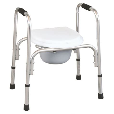 Factory Direct Lightweight Aluminum Commode Chair With Armrests