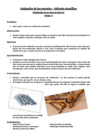 Oxidacion de metales | PDF